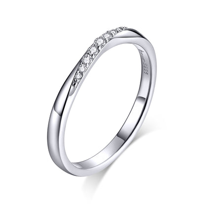 925 Sterling Silver Pavé Set CZ Platinum Plated Ring Size 6 for Women by Bids.com