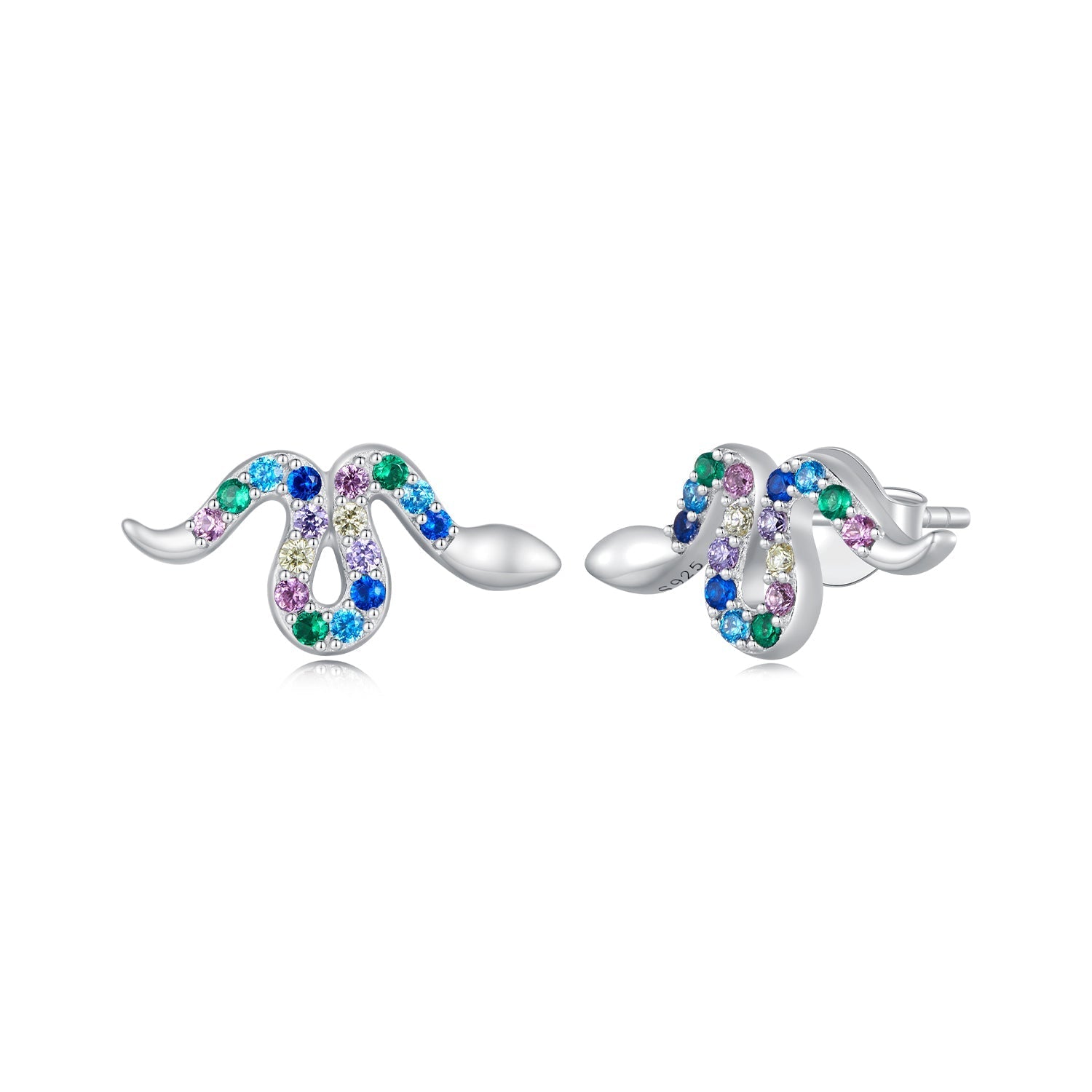 925 Sterling Silver Earrings with Pavé Setting CZ, 7x15mm, Plated Platinum for Women  DestGlow