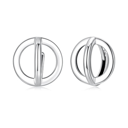 925 Sterling Silver Earrings - Oxidized Silver Finish, 1.3cm for Women  DestGlow