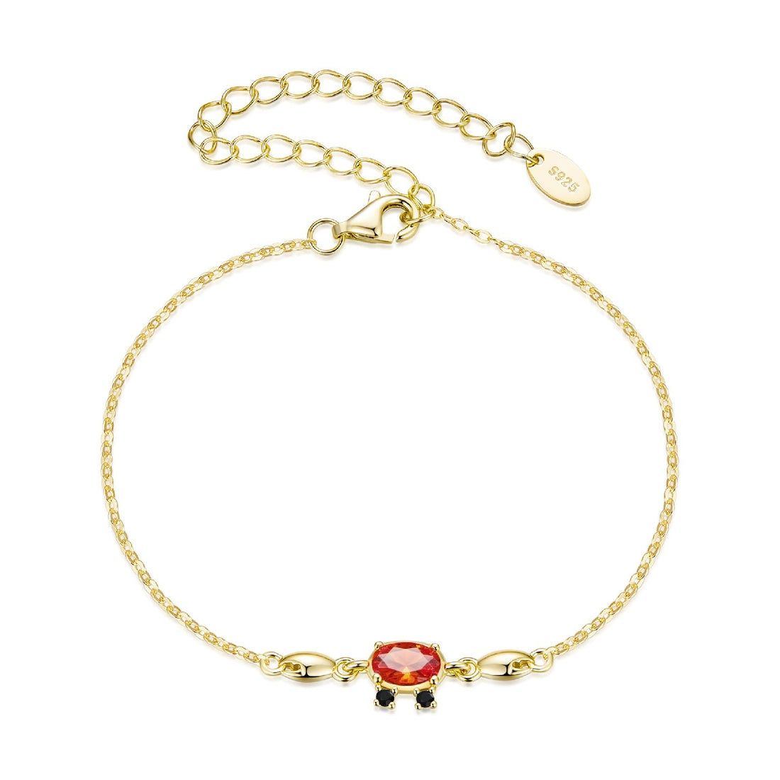 925 Sterling Silver Gold Plated CZ Bracelet 15+6cm for Women  DestGlow