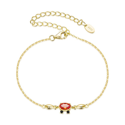 925 Sterling Silver Gold Plated CZ Bracelet 15+6cm for Women