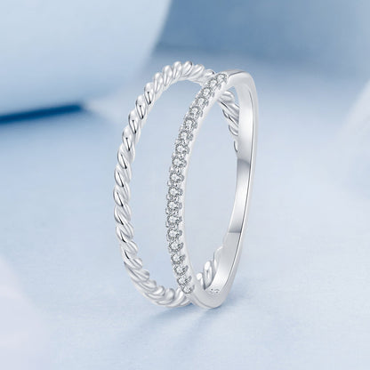 925 Sterling Silver Ring 6.0 Size with Pavé Setting CZ  DestGlow