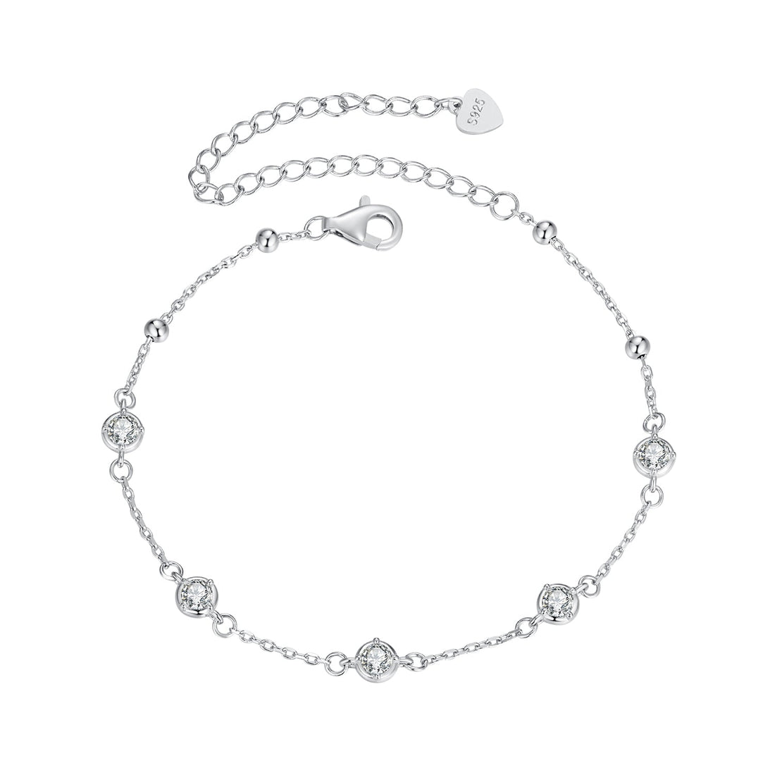 925 Sterling Silver 3mm Moissanite Bracelet for Women  DestGlow