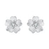 925 Sterling Silver Earrings with Pavé Setting CZ and White Gold Plating, 0.8cm for Women  DestGlow