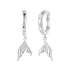 925 Sterling Silver Earrings with Nano Opal Stone and CZ in White Gold Finish  DestGlow