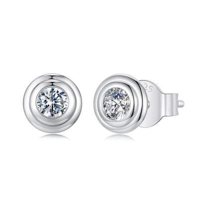 925 Sterling Silver 0.1 Carat Genuine Moissanite Earrings for Women