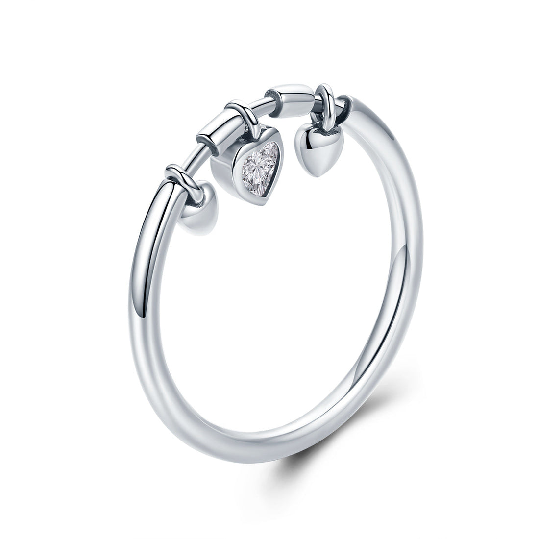 925 Sterling Silver Heart-Shaped Ring Size 5 for Women  DestGlow