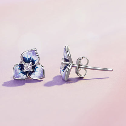 925 Sterling Silver Enamel CZ Earrings 8mm x 10mm for women  DestGlow