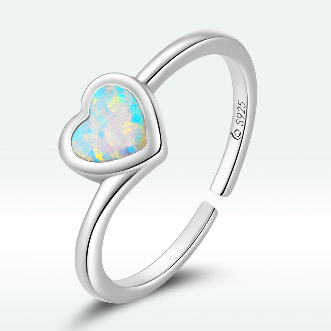 925 Sterling Silver Translucent Opal Oxidized Silver Ring for Women  DestGlow