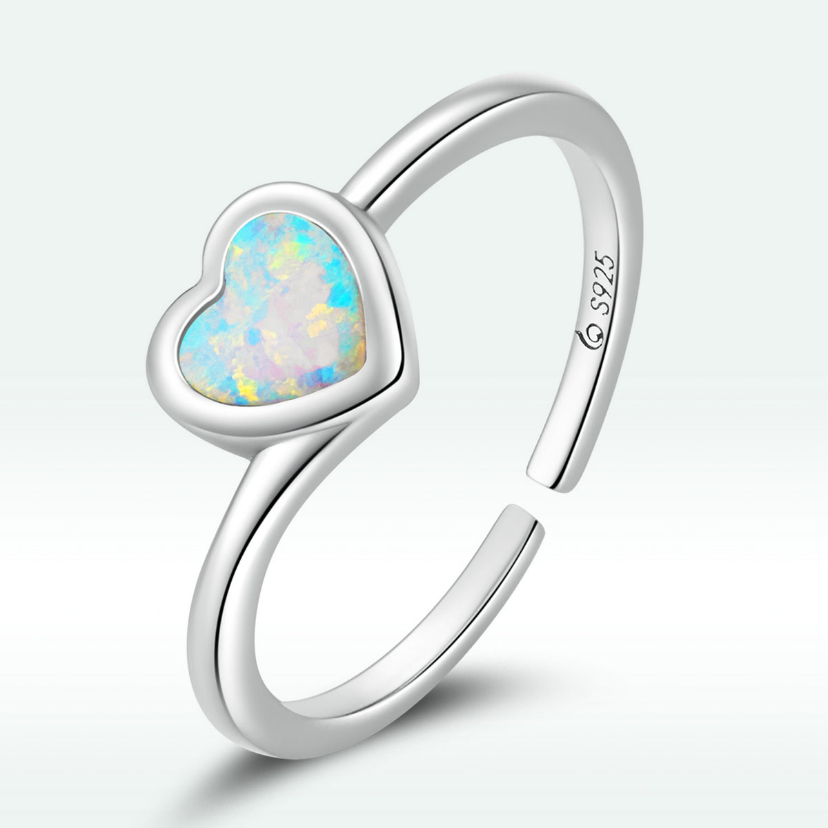 925 Sterling Silver Translucent Opal Oxidized Silver Ring for Women  DestGlow