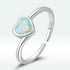 925 Sterling Silver Translucent Opal Oxidized Silver Ring for Women  DestGlow