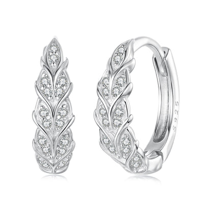 925 Sterling Silver Earrings with Pavé Setting CZ and White Gold Plating for Women  DestGlow