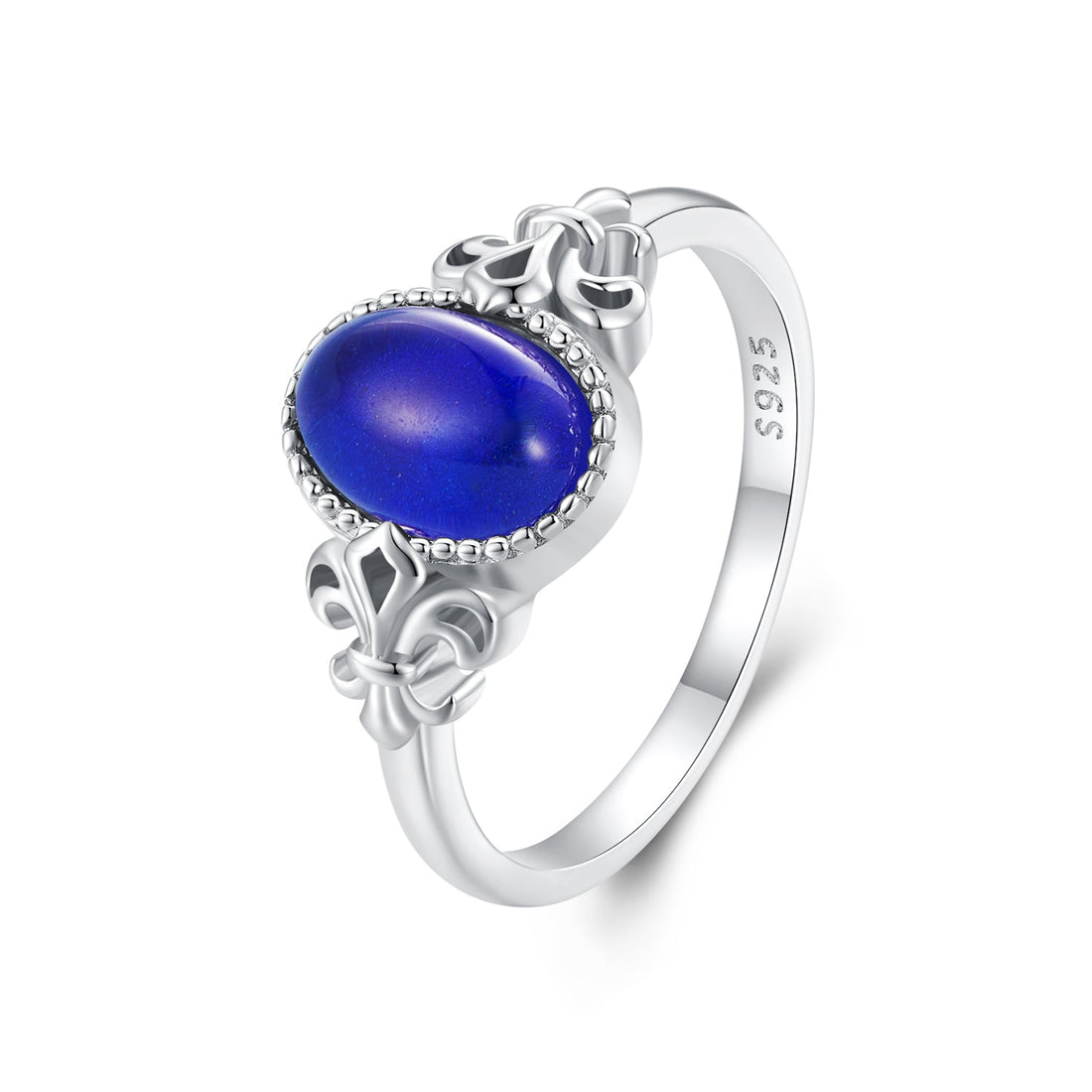 925 Sterling Silver Ring 1.7mm Size 6.0 with Transparent Glass for Women by Bids.com