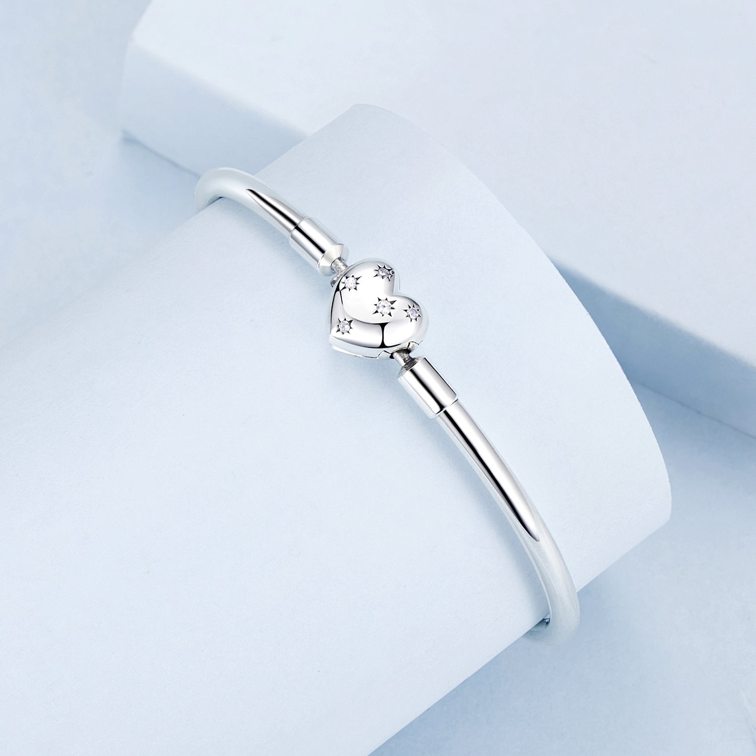 925 Sterling Silver White Gold Plated 17.0cm CZ Bracelet for Women  DestGlow