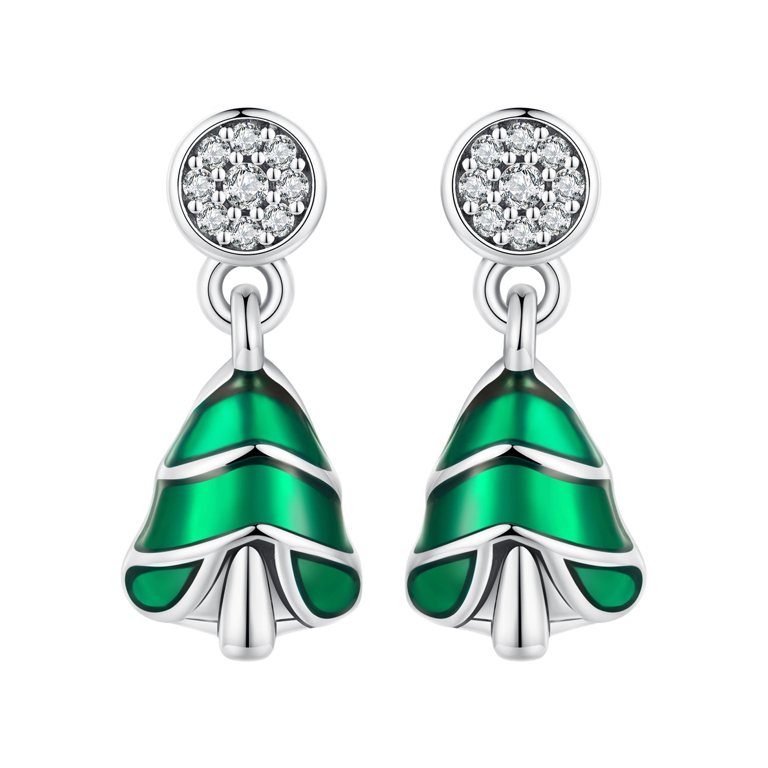 925 Sterling Silver Earrings with Enamel and Pavé Set CZ in Oxidized Silver  DestGlow