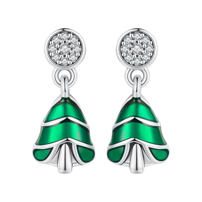 925 Sterling Silver Earrings with Enamel and Pavé Set CZ in Oxidized Silver  DestGlow
