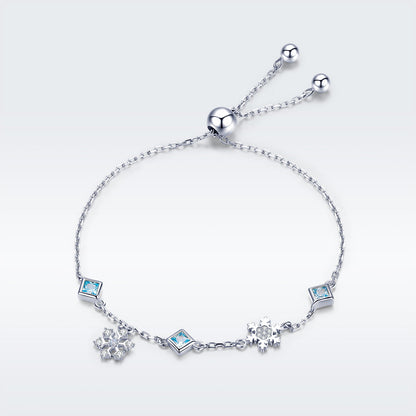 925 Sterling Silver Adjustable Bracelet for Women - 22cm  DestGlow