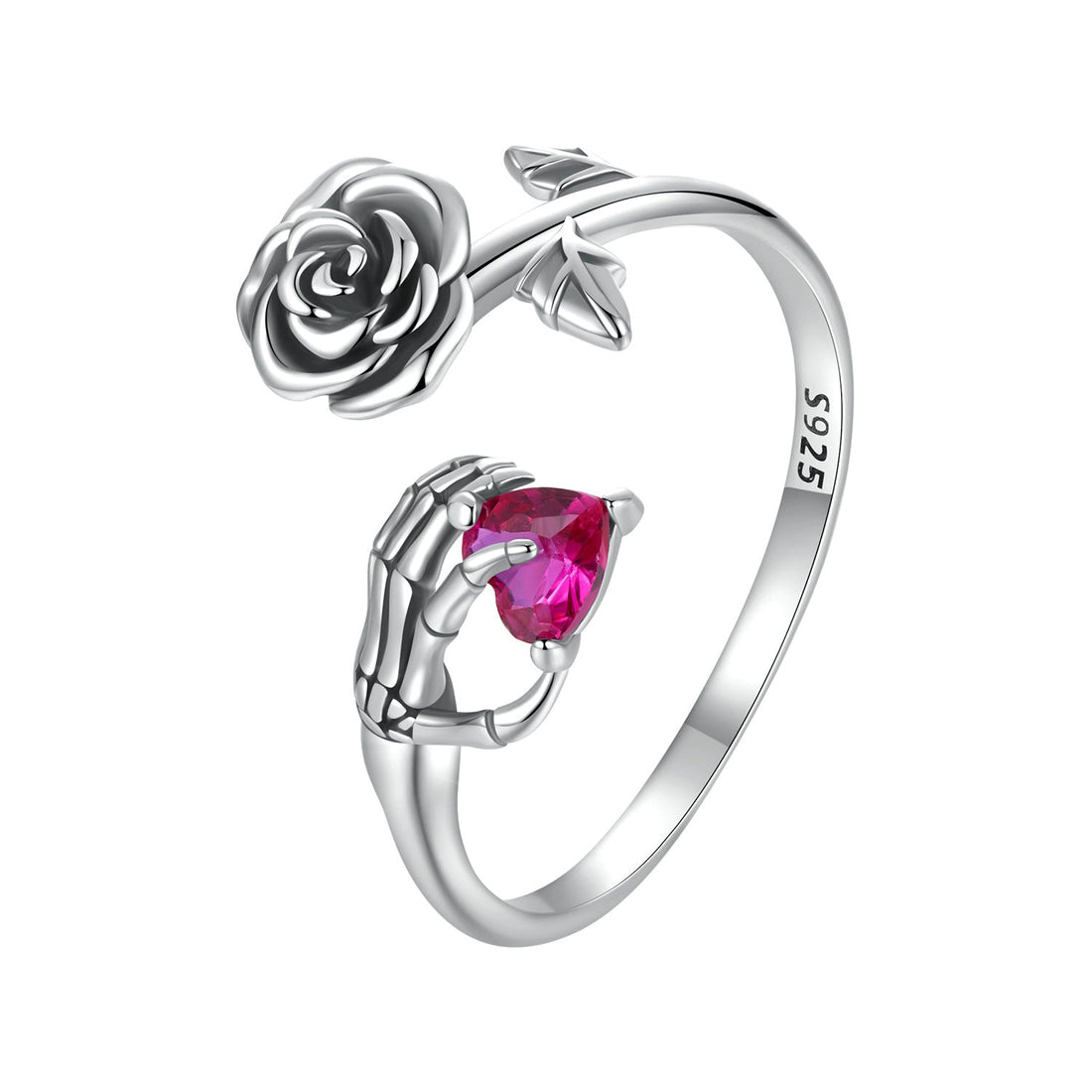 925 Sterling Silver Ring with Pavé Setting CZ, Width 0.15cm, Women&