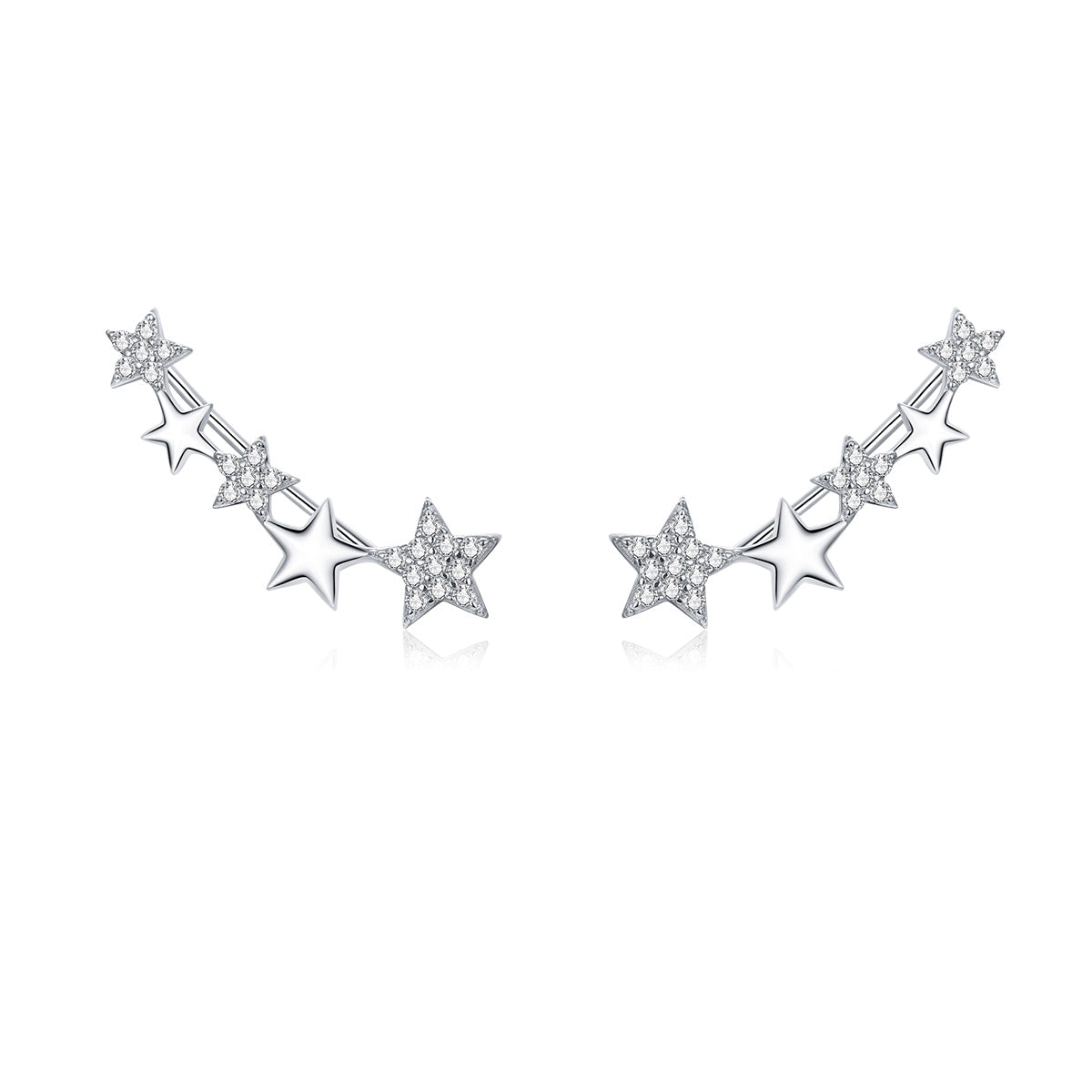 925 Sterling Silver Earrings with Plated Platinum and Pavé Setting CZ  DestGlow