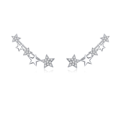 925 Sterling Silver Earrings with Plated Platinum and Pavé Setting CZ  DestGlow