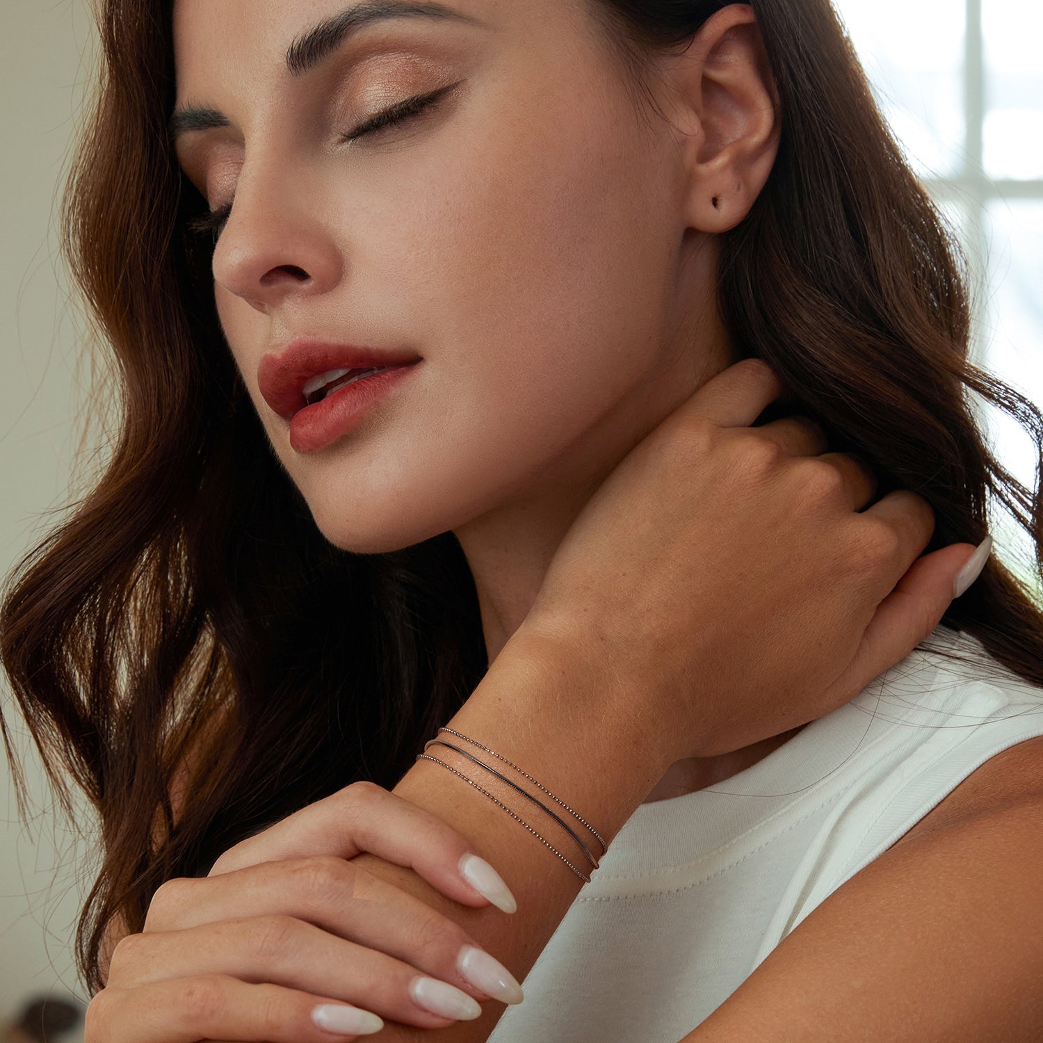 925 Sterling Silver &amp; White Gold Plated Bracelet  DestGlow