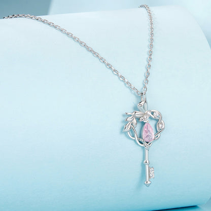 925 Sterling Silver Necklace with CZ in Pavé Setting, 400+50mm Length for Women  DestGlow