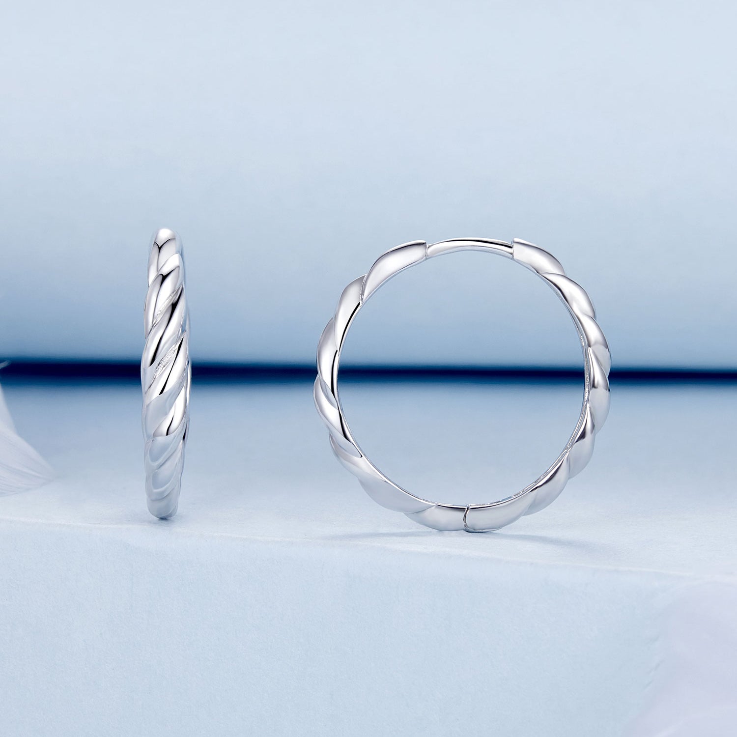 925 Sterling Silver Plated White Gold Earrings for Women - Size 11*3mm  DestGlow