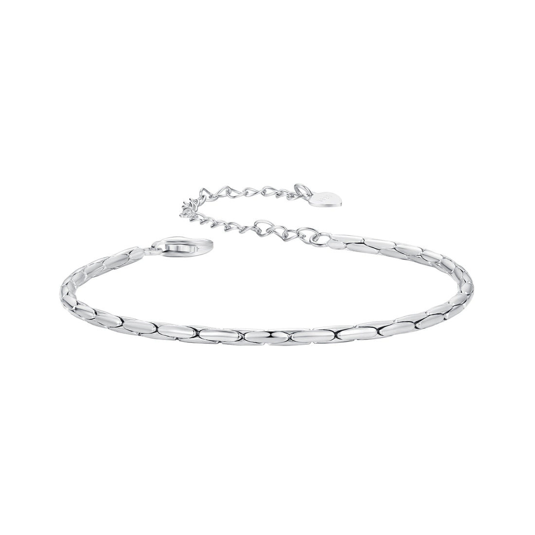 925 Sterling Silver + White Gold Plated Bracelet  DestGlow