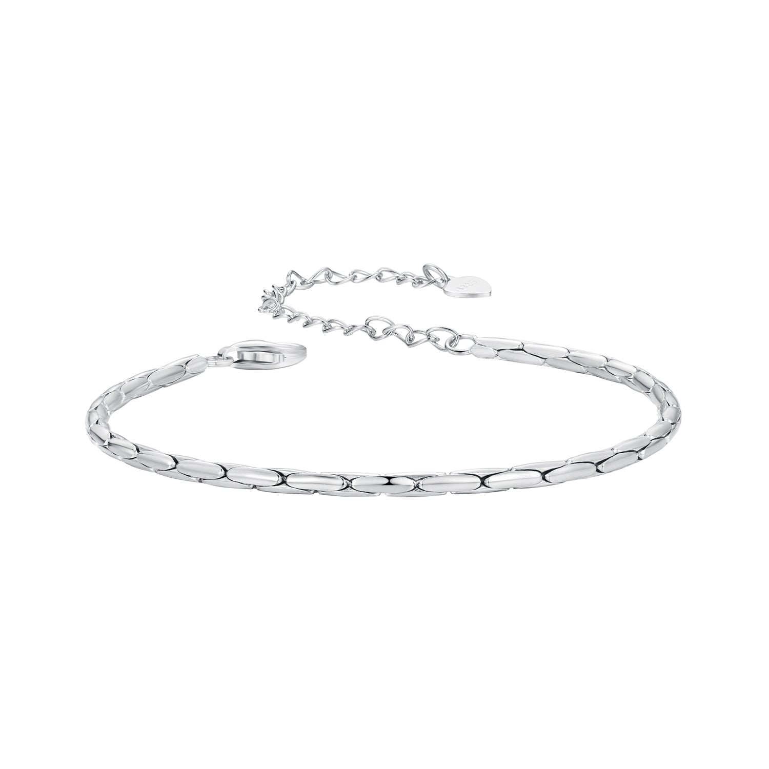 925 Sterling Silver + White Gold Plated Bracelet  DestGlow