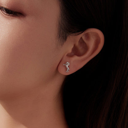 925 Sterling Silver Earrings 0.9*1.3cm with White Gold Plating for Women  DestGlow