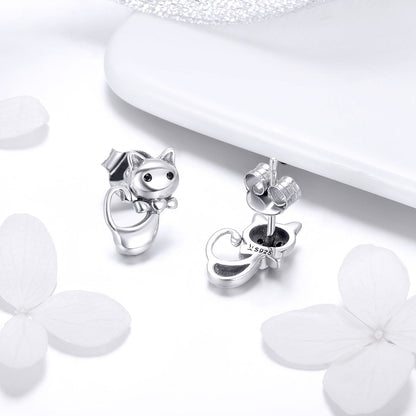 925 Sterling Silver Earrings with Pavé Setting in Oxidized Finish  DestGlow