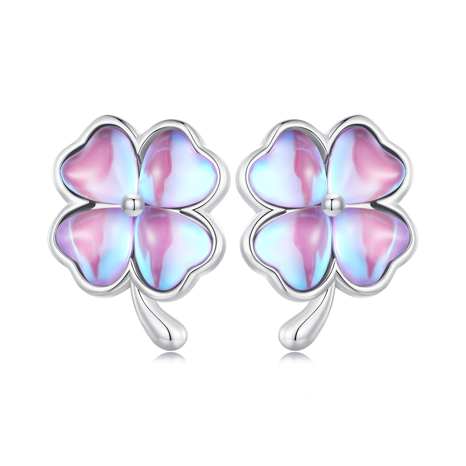 925 Sterling Silver Transparent Glass Earrings for Women