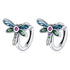 925 Sterling Silver Dragonfly Earrings with CZ and Enamel - 0.9 cm for Women  DestGlow