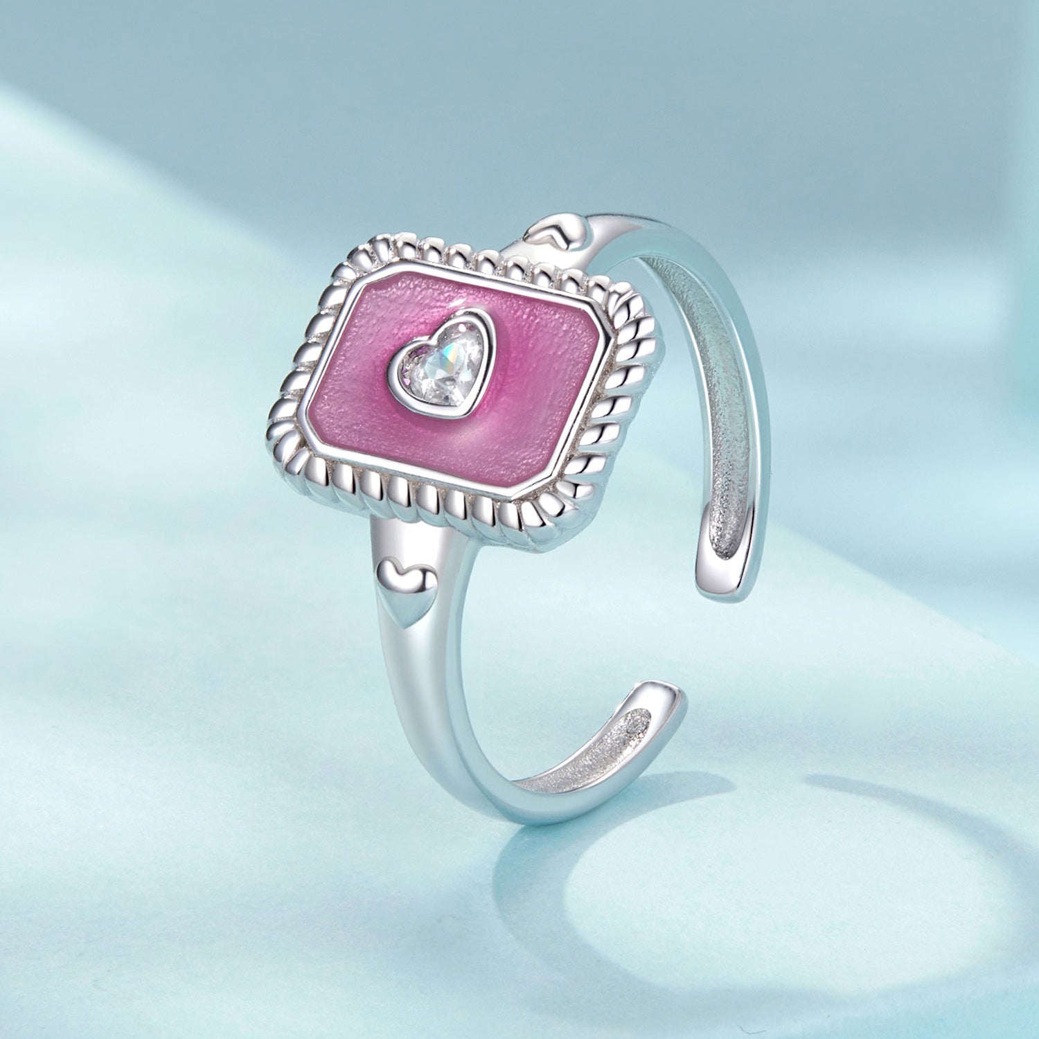 925 Sterling Silver Enamel Pavé Setting CZ Pendant 1.3x1.0cm for Women  DestGlow