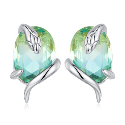 925 Sterling Silver Transparent Glass Earrings for Women