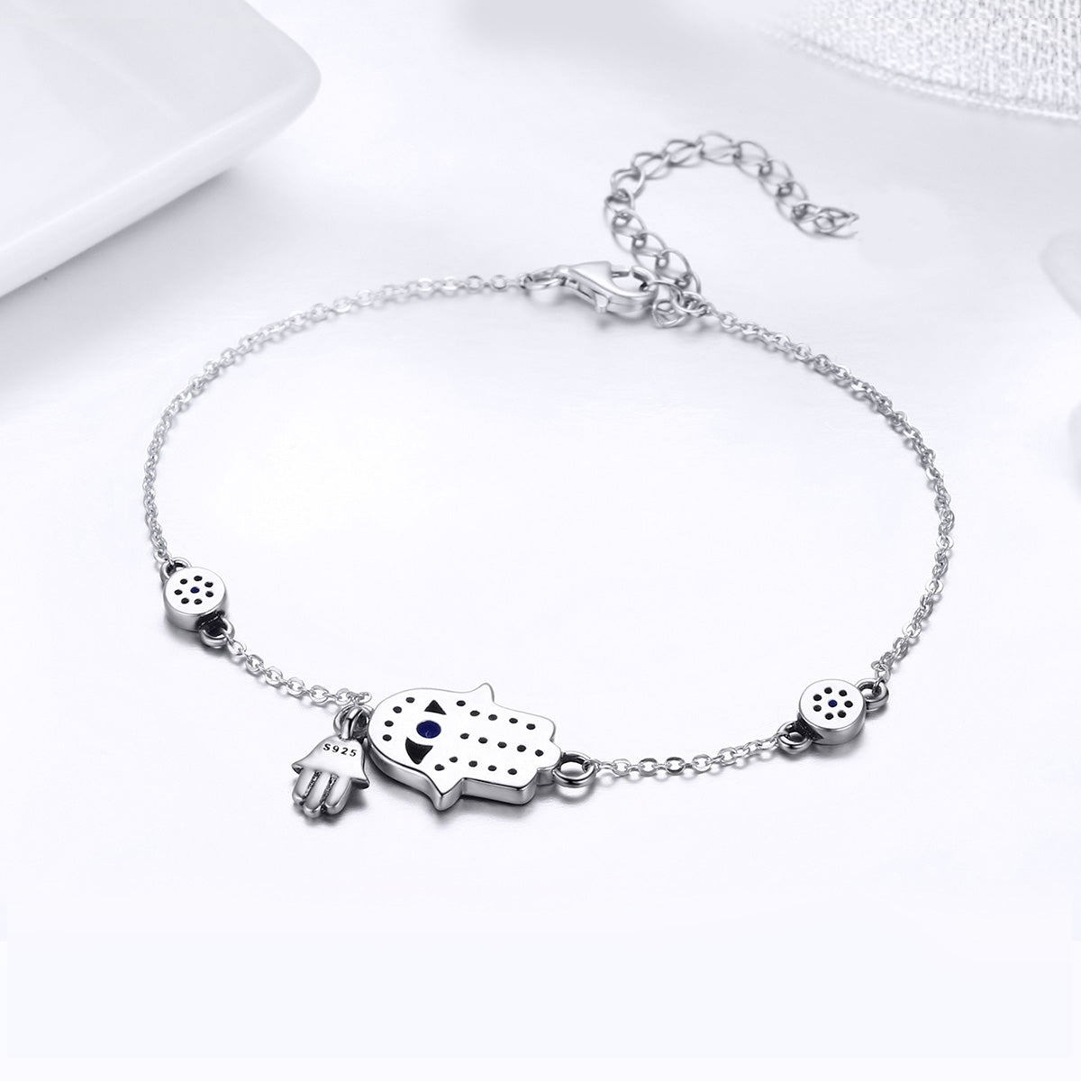 925 Sterling Silver Bracelet 21cm Long with 1.0*1.7cm Charms for Women  DestGlow