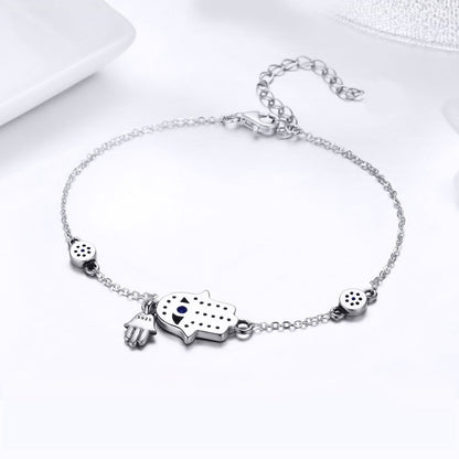 925 Sterling Silver Bracelet 21cm Long with 1.0*1.7cm Charms for Women  DestGlow