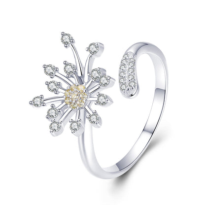 925 Sterling Silver Ring with Plated Platinum and Pavé Setting CZ by Bids.com
