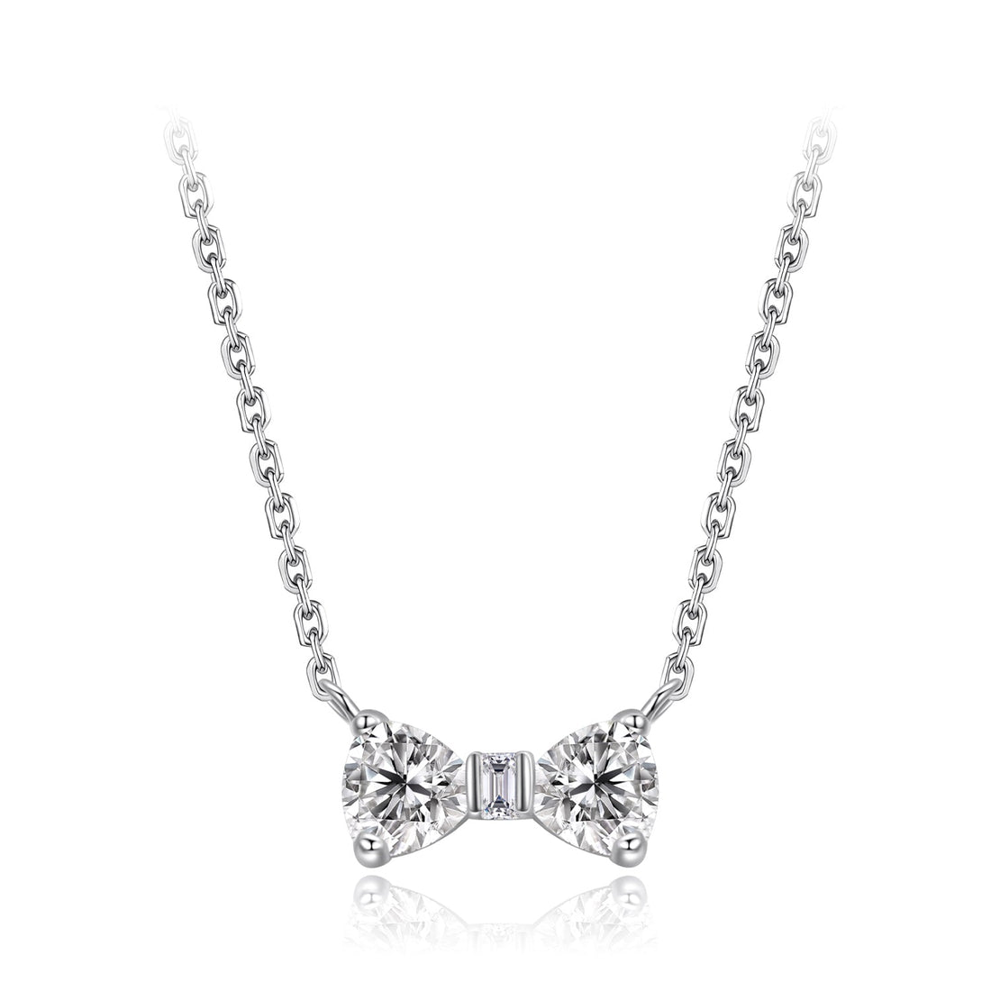 925 Sterling Silver Adjustable White Gold Plated CZ Pendant Necklace for Women  DestGlow