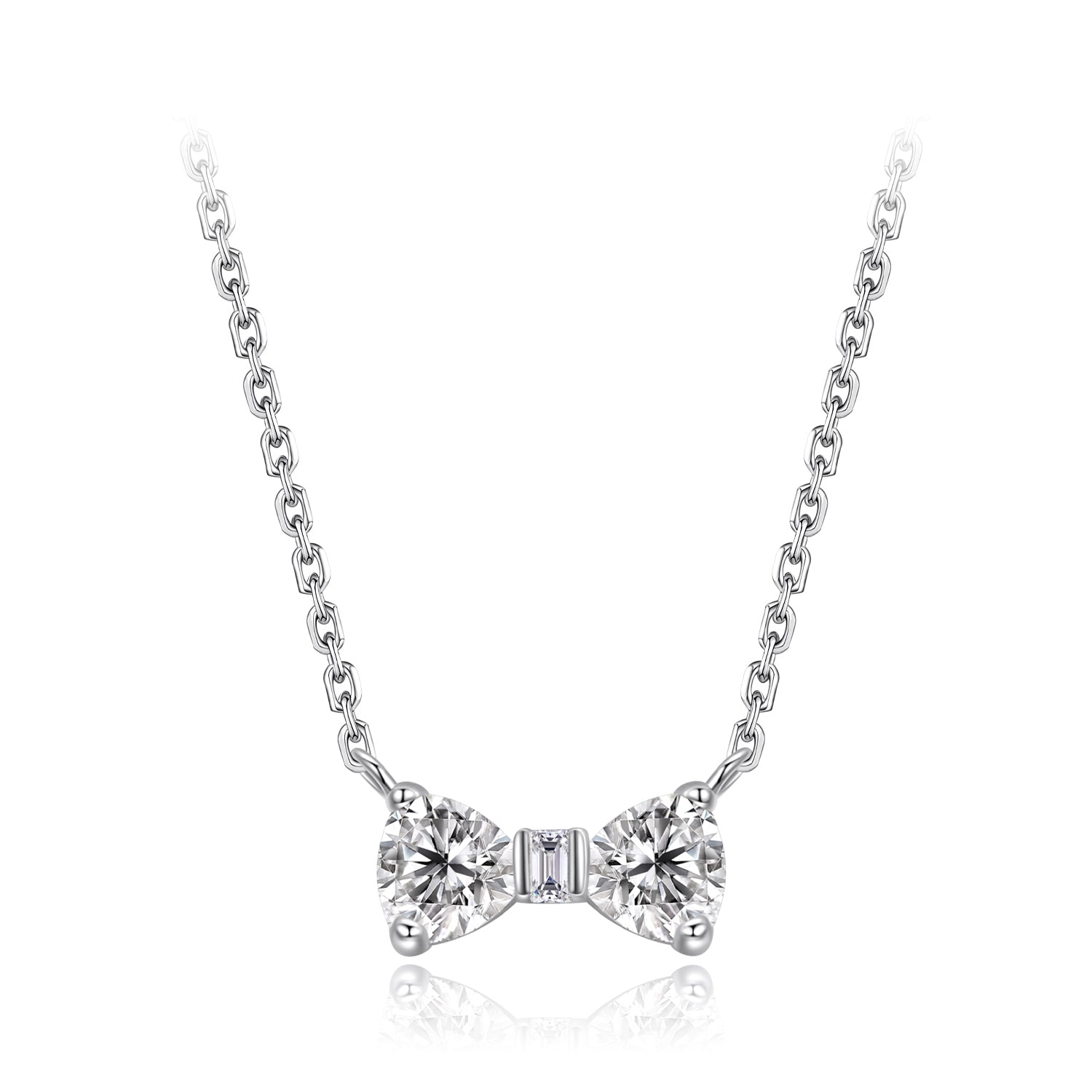925 Sterling Silver Adjustable White Gold Plated CZ Pendant Necklace for Women  DestGlow