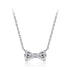 925 Sterling Silver Adjustable White Gold Plated CZ Pendant Necklace for Women  DestGlow