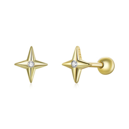 925 Sterling Silver Pavé CZ Gold Plated Earrings  DestGlow