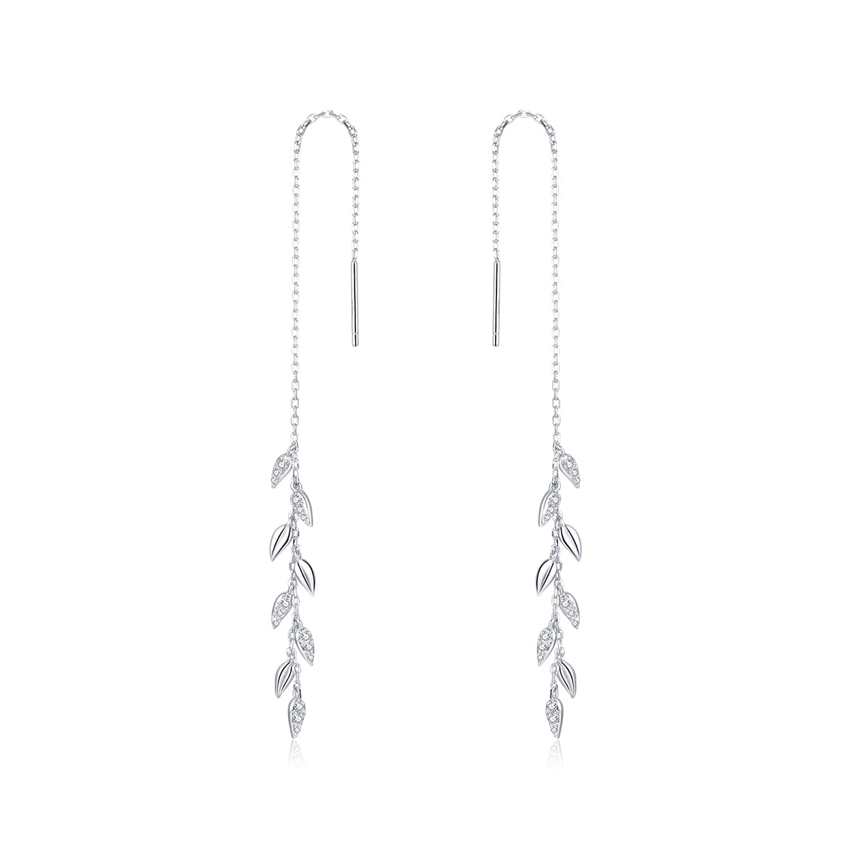 925 Sterling Silver Earrings with Pavé Setting CZ - 11.7cm for Women  DestGlow