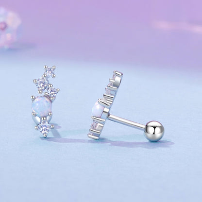 925 Sterling Silver Translucent Opal CZ Earrings for Women  DestGlow