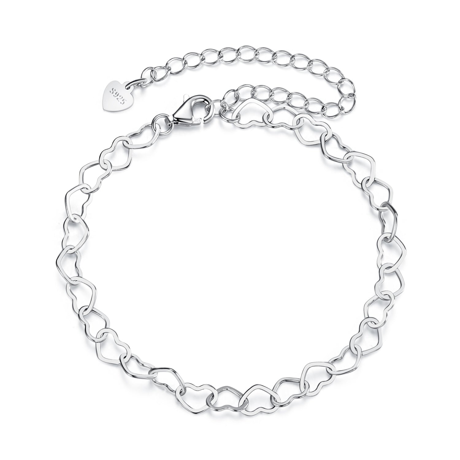 925 Sterling Silver Plated White Gold Adjustable Bracelet for Women  DestGlow