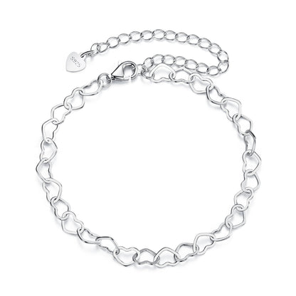 925 Sterling Silver Plated White Gold Adjustable Bracelet for Women  DestGlow