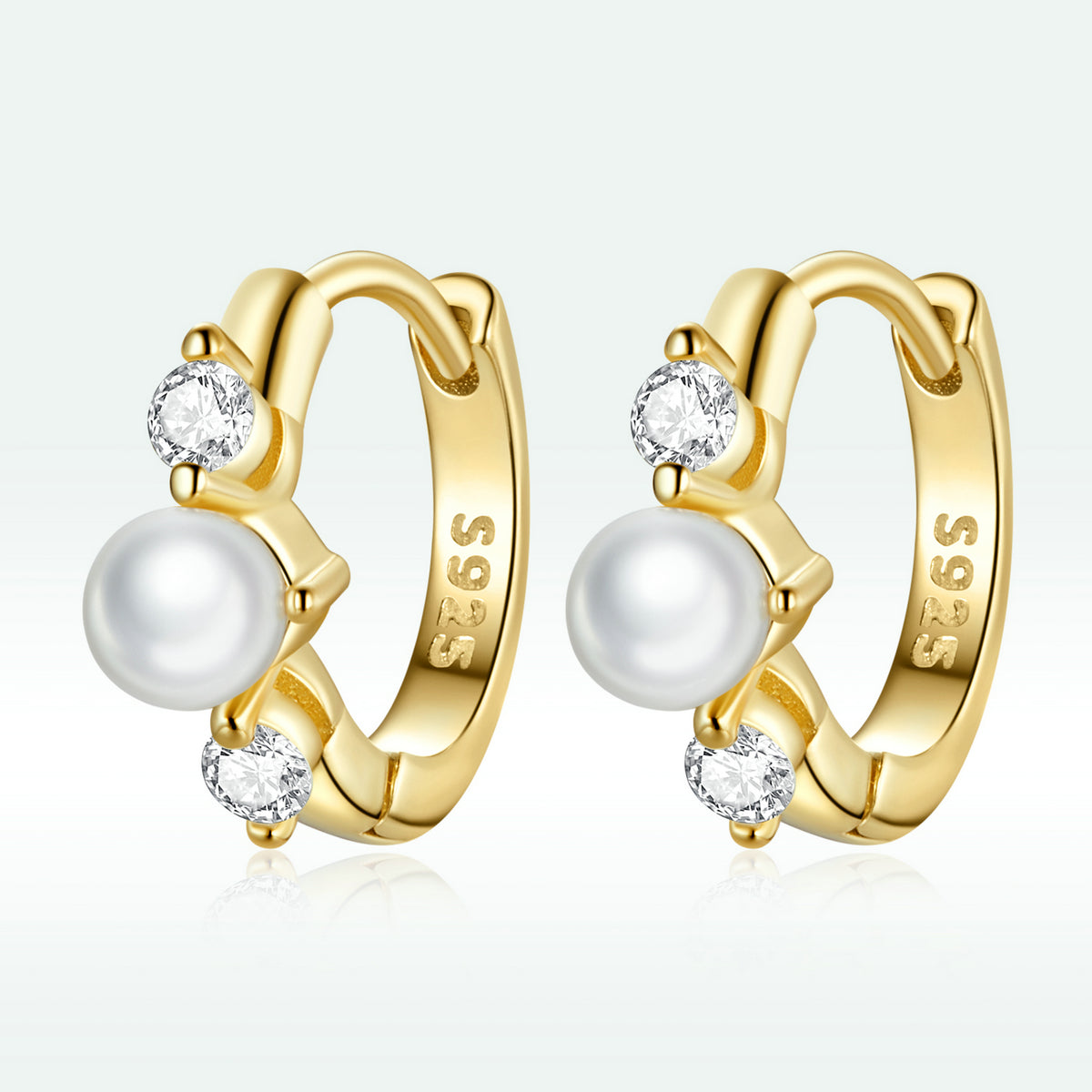 925 Sterling Silver Pavé CZ Gold Plated 1x0.5cm Earrings for Women  DestGlow