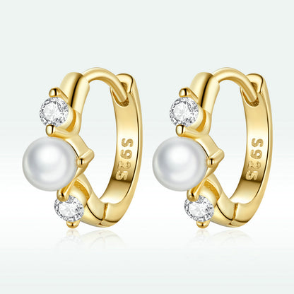 925 Sterling Silver Pavé CZ Gold Plated 1x0.5cm Earrings for Women  DestGlow