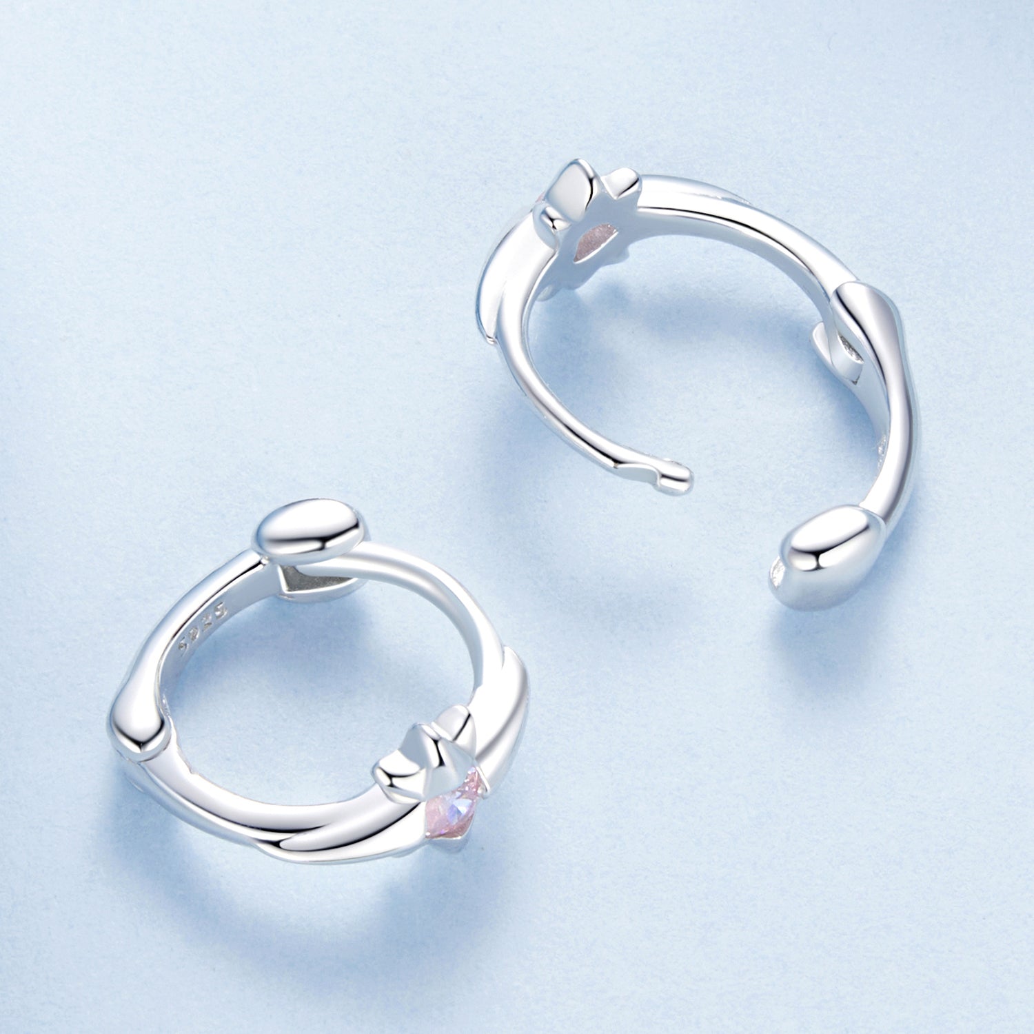 925 Sterling Silver White Gold Plated Earrings with CZ for Women  DestGlow