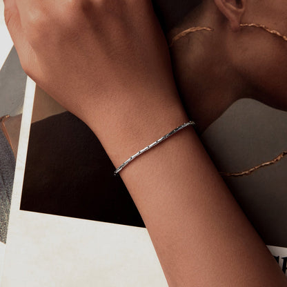 925 Sterling Silver + White Gold Plated Bracelet  DestGlow